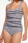 Square neck binding swimsuit