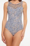 Mesh high neck swimsuit