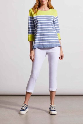 3/4 sleeve boat neck top-tops-Gaby's