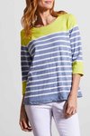 3/4 sleeve boat neck top