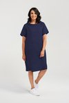 Linen button back dress