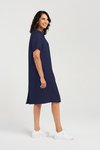 Linen button back dress