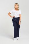 Straight leg linen pant