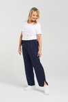 Straight leg linen pant