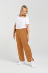 Straight leg linen pant