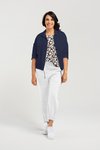 Drawstring cropped linen jacket