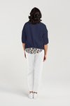 Drawstring cropped linen jacket