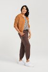 Drawstring cropped linen jacket