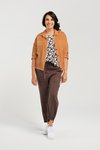 Drawstring cropped linen jacket