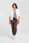 Drawstring cropped linen jacket