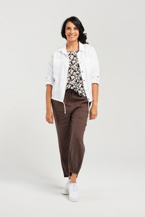 Drawstring cropped linen jacket-jackets-and-vests-Gaby's