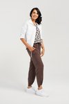 Drawstring cropped linen jacket