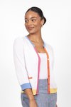 Colour block trim cardi