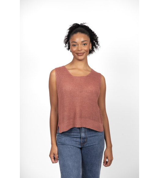 Button back sleeveless top