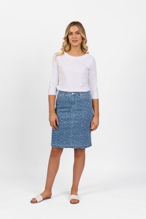 Printed skirt centre back vent-skirts-Gaby's