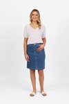 Denim skirt with back vent