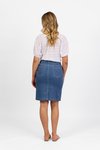 Denim skirt with back vent