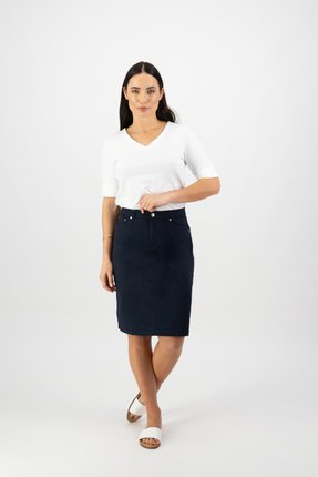 Poplin skirt with back vent-skirts-Gaby's