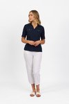 Collared polo with cuff detail