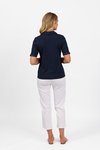 Collared polo with cuff detail