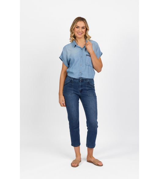 Slim leg ankle grazer jean