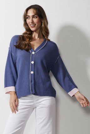 Chunky linen cardi-knitwear-Gaby's