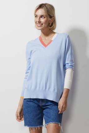 Block trim jumper-knitwear-Gaby's