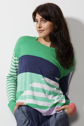 Diagonal stripe jumper-knitwear-Gaby's