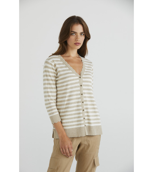 Shell stripe cardi