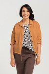 Drawstring cropped linen jacket