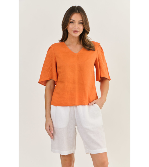 V neck linen top