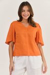 V neck linen top