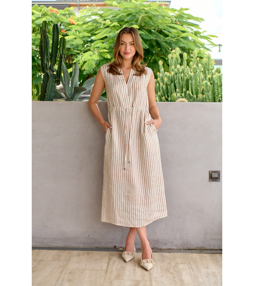 Stripe linen dress