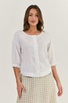 Button front linen top