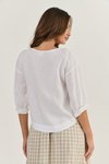 Button front linen top