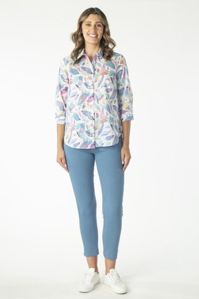 3/4 sleeve cotton shirt-shirts-Gaby's