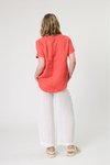 Linen frill top embroidered