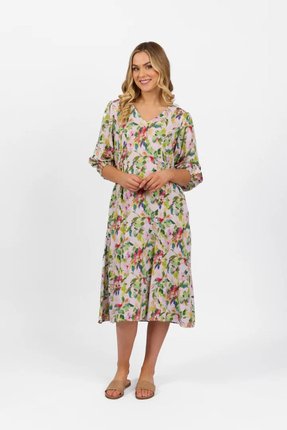 Dress with elbow length sleeve-dresses-Gaby's