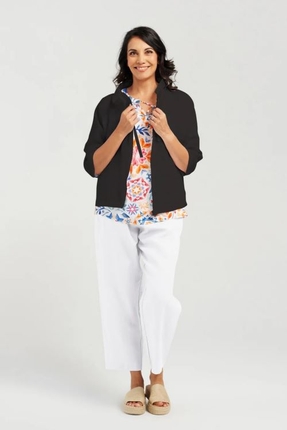 Zip front linen jacket-jackets-and-vests-Gaby's