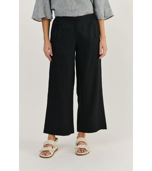 Wide leg linen pant