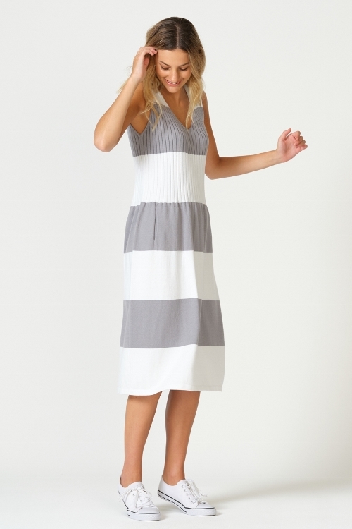 Block stripe outlet dress