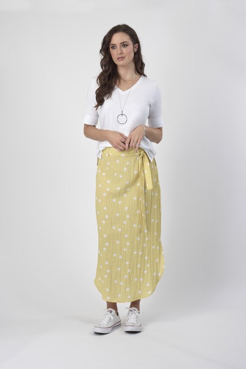 Round hem long skirt with belt - Labels-Vassalli : Gaby's