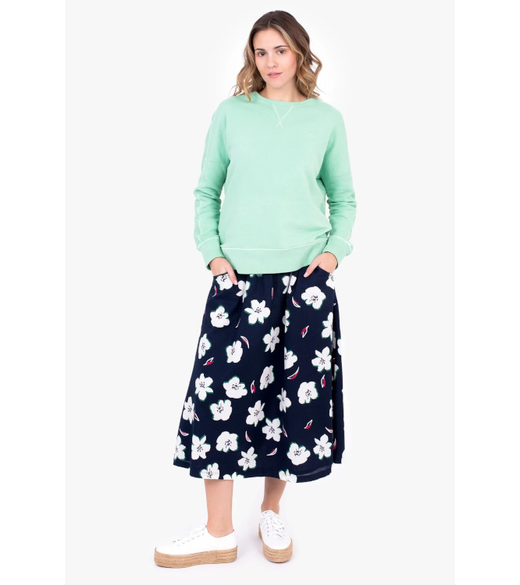 Floating lily midi skirt