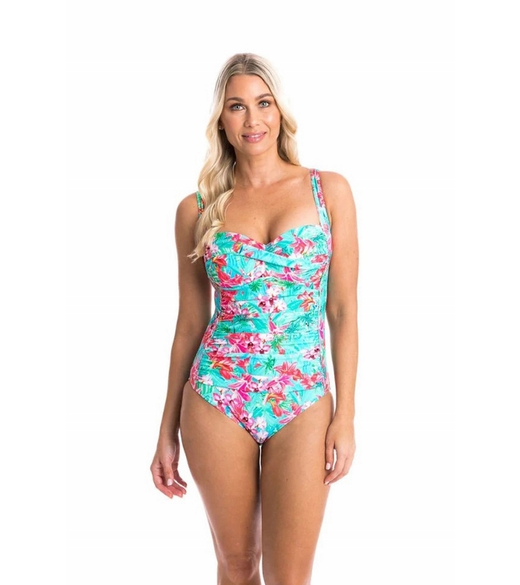 Sweetheart ruched swimsuit